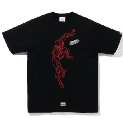 Bape X Marvel Comics Spider Tee Black